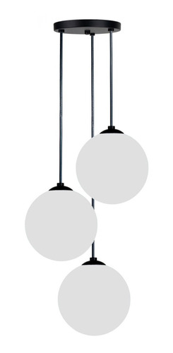 Luminária Pendente Jabuticaba Globo 12cm Leitoso Triplo - 2m