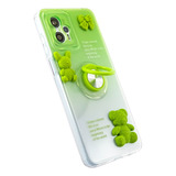 Funda Transp Degrade Teddy 3d Anillo Para Samsung G13 G23 Se