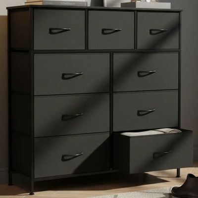 Cajonera Zapatera Mueble Moderna 9 Cajones Color Negro | Envío gratis