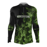 Camisa Pesca Mar Negro Uv50 Camuflado Verde - Coleção 2021