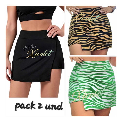  Pack 2 Falda Short  / Colores Surtidos