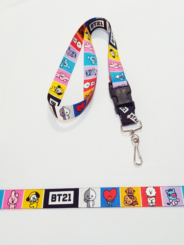 Portagafete Lanyard Bt21 K-pop Bts Llavero Credencial