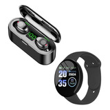 Combo Smartwatch Reloj Inteligente D18 + Auricular F9 Touch