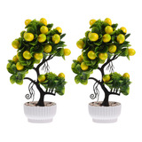 Árbol Frutal Artificial De Plantas Artificiales Con Limón, 2