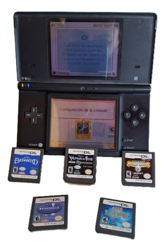 Game Boy Nintendo Dsi Preto Com 5 Jogos Fonte Bivolt Ler Des