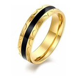 Anillo Acero Inoxidable Argolla Color Oro Lunas Para Mujer