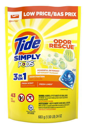 Tide Simply Pods Odor Rescue - Detergente Líquido Para Rop.