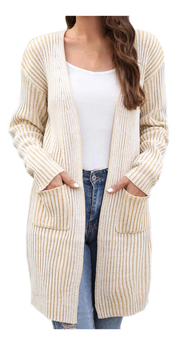 Cardigan De Mujer Casual Y Moderno, Blusa De Manga Larga