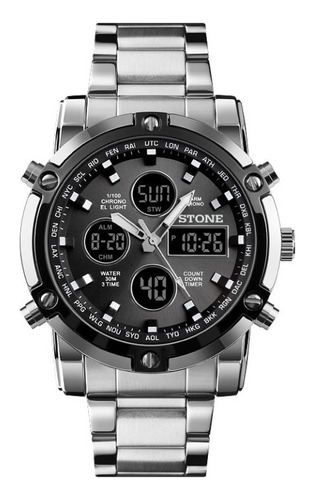 Reloj Stone Anadigi Metal Hombre Mod 1155 Garantia Oficial