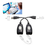 Extension Usb Por Ethernet Rj45 Adaptador Hasta 30m Color Negro