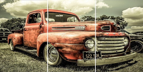 Quadro Carros Antigos Truck Ford Decorativo Vintage Mosaico