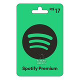 Cartão Presente Pré-pago Spotify R$ 17 Digital