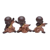 Buda Kongfu Trio Rose Em Resina