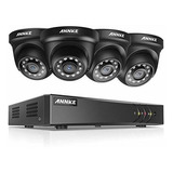 Sistema De Cámara De Seguridad Annke 8ch 1080p Lite Dvr Y 4 Color 8ch Dvr / 4 Domes-black