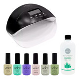 Meline Cabina Magic 54w + 6 Esmaltes Gel Uñas + Removedor 3c