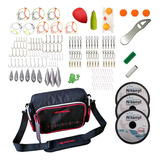 Kit Completo Bolso De Pesca + Lineas Plomadas Rio Mar Peje