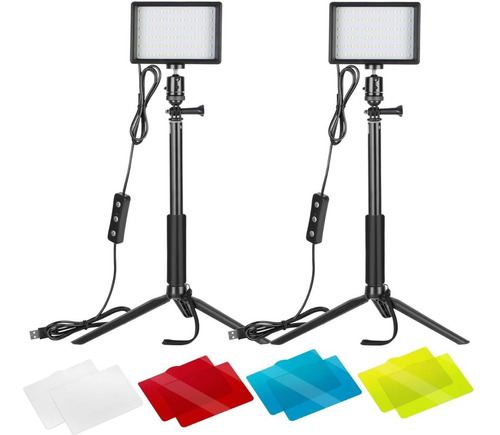 Set De 2 Luces Led Kit Para Fotografía Y Video Trípode Luz