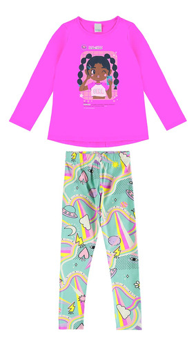 Conjunto Infantil Feminino Algodão Sem Flanela Malwee Kids