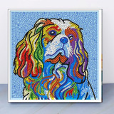 Diamond Painting Niños 5d Perro Colorido - Con Marco - 20x20