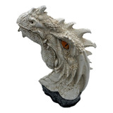 Incensário Cabeça De Dragão (branco) 25cm Resina