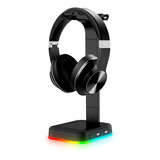 Soporte Base Auriculares Diademas Hub Usb Gamer Led Rgb Stan