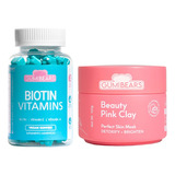 Gumi Bears Kit Vitamina Biotin + Exfoliante Beauty Pink Clay