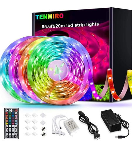 Cinta Led Multicolor Extra Larga 20 Metros+control+adaptador