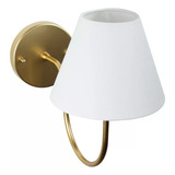 Arandela Para Lampada E27 Colonial/classica/vintage Cor Dourado Cúpula Branca 110v/220v