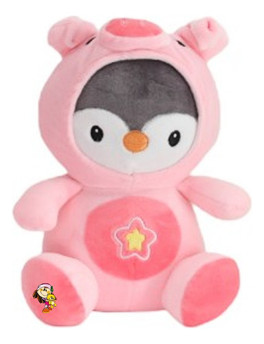 Pingüino De Peluche Soft Disfrazado De Chancho Suave Cute