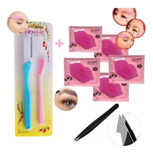 Set Perfilador Cejas + Peine Cejas + 5 Mascarillas + Pinza