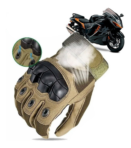 Guantes Tacticos Para Moto Impermeables Uso Rudo Ajustable 