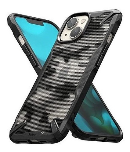 Funda Ringke Fusion X Camo Para iPhone 14 De 6.1 Design Color Camo Black (camuflado Con Bordes Negro) iPhone 14 6,1