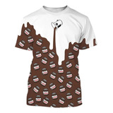 Camiseta Neutra De Manga Corta Con Estampado 3d De Nutella