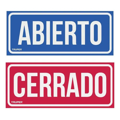 Letrero ''abierto\u002Fcerrado'' 28 X 12 Cm Truper 18239 | MercadoLibre