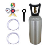 Kit Regulador  2 Vias Chopp E Cilindro Alumínio 4,5kg Co2