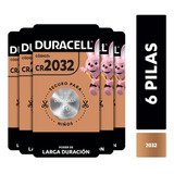 Pila Boton Litio Duracell 2032 6 Unidades 