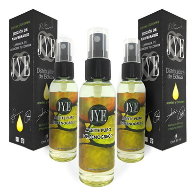 3 Botellas De Aceite Natural Jye Fenogreco  Puro 180ml | Meses sin interés