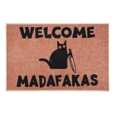 Felpudo Con Estampado Completo De Dark Cat Welcome Madafakas