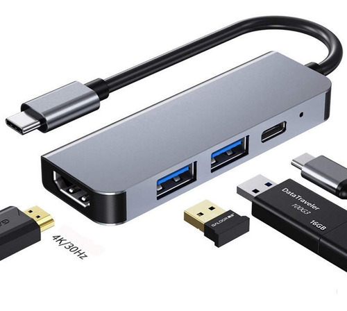 Adaptador Dock Hub Hdmi 4k Usb-c Para Macbook Pro Air M1 4x1