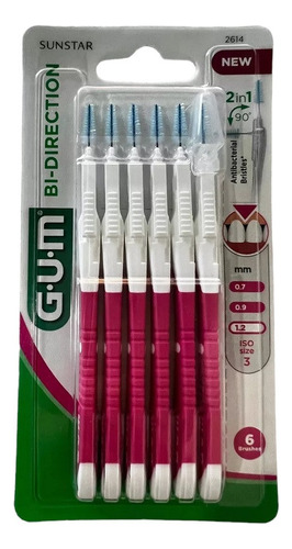 Cepillos Inter Dentales Gum Bi Direccionales 1.2mm Con 6.