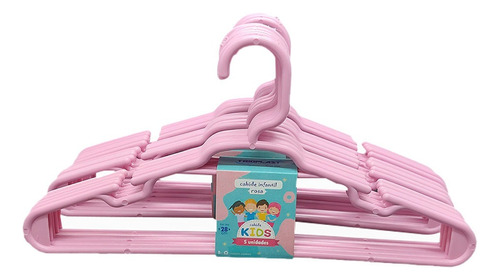 Kit 15 Unidades Cabides Infantis Roupa Infantil Bebê Cor Rosa