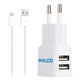 Cargador Celular  Philco Micro 220v 2.1a Doble Usb