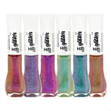 Kit Esmalte Hits Glitter Refletivo Diamante Multichrome 6un