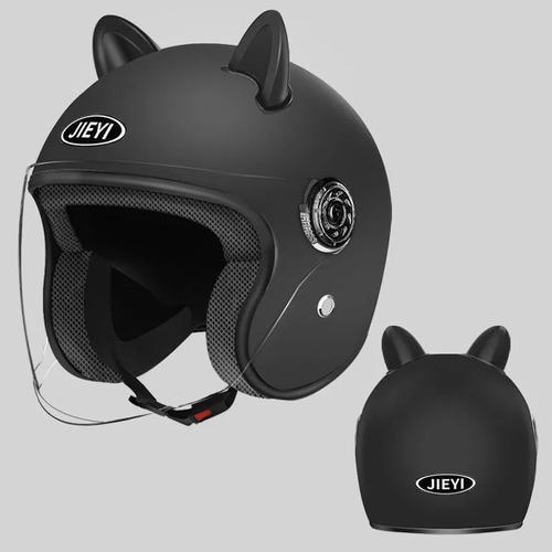 Casco De Moto Con Orejas De Gato Para Hombres Y Mujeres