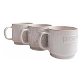 Tazon Mug Vintage Inscripciones Blanco Apilable Tienda Mama