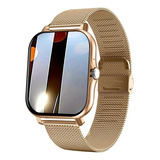Smartwatch Feminino Dourado Quadrado Touch Com Carregador 