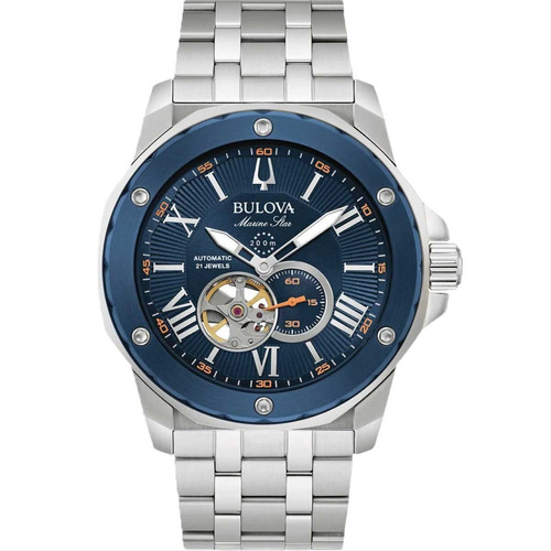 Relógio Bulova Masculino Aço Marine Star Automático 98a302