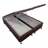 Cama Box Baú Queen Courano Brown New (158x198x35) - Castor