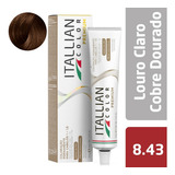 Coloração Itallian Color Louro Claro Cobre Dourado 8.43 60g Tom 8.43 Louro Claro Cobre Dourado