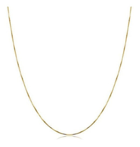 Collar De Oro Amarillo 18k Kooljewelry Con Cadena 0.5 Mm.